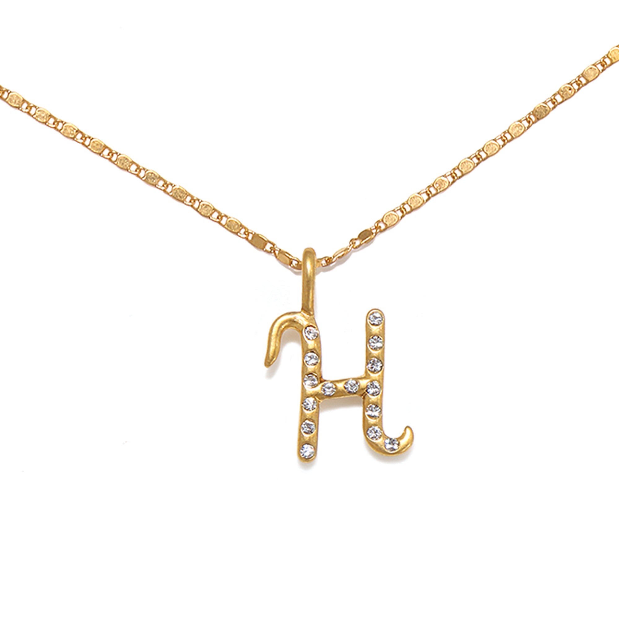 Tiny Letter Charm Necklace | H – Kate & Kole
